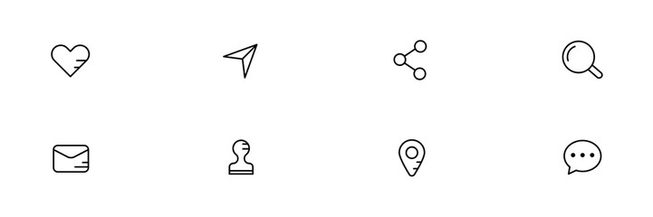 Minimalist social media icon 4 style template, Clean icon which neat.