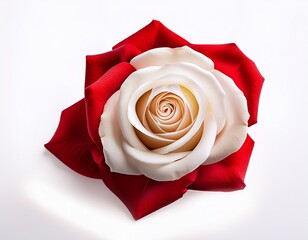 red and white rose flower isolated on a white background ai generated