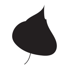 Black silhouette of abstract tree leaf. Vector single design.	