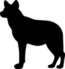 Hyena Silhouette Vector Standing Wild Animal Clipart