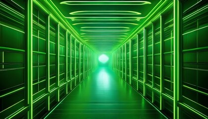 neon green tunnel corridor