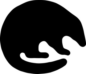 Pangolin Silhouette Vector Curled Wildlife Creature Clipart