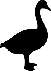 Goose Walking Silhouette Vector Bird in Motion Clipart