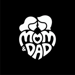 Loving parents embracing, symbolized within a heart-shaped 