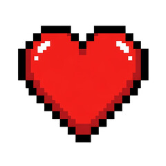 Obraz premium Pixelated red heart graphic for game design assets on transparent background