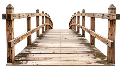 Fototapeta premium Wooden bridge with rustic texture and natural weathered look in outdoor setting