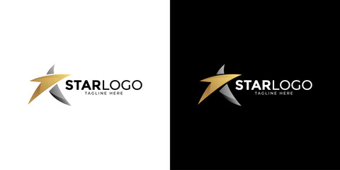 Modern gold star logo design vector. Stars logo design concept. Creative star logo template