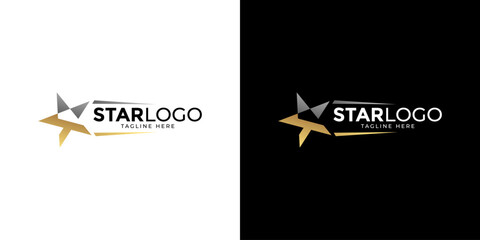 Modern gold star logo design vector. Stars logo design concept. Creative star logo template
