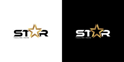Modern gold star logo design vector. Stars logo design concept. Creative star logo template