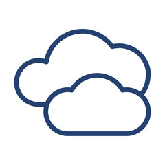 Cloudy icon flat illustration outline logo