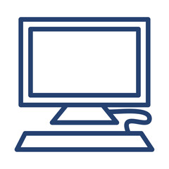 Desktop icon flat illustration outline logo