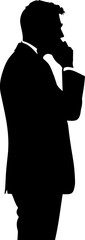 Businessman on Phone Silhouette Communication Vector Icon