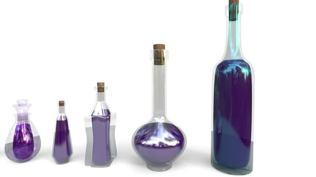 alchemy potions pack on white background