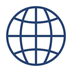 Globe icon flat illustration outline logo