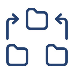 Group folders icon flat illustration outline logo