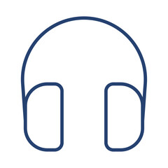 Headphone icon flat illustration outline logo