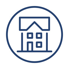 House icon flat illustration outline logo