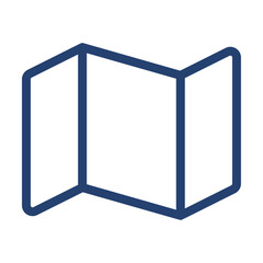 Map page icon flat illustration outline logo