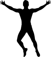 Jumping Jacks Silhouette Male Cardio Fitness Vector