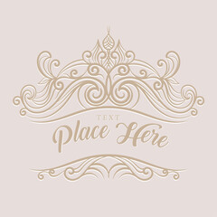 Elegant template ornament for text place. Vector illustration.