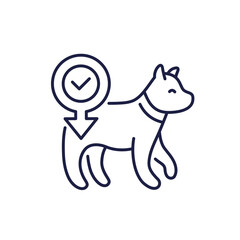 Dog neutering line icon on white