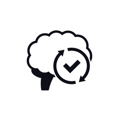 Mental agility icon with brain on white