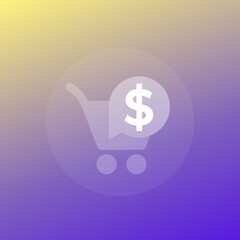 order icon with shopping cart, transparent design