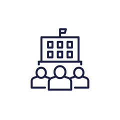 public sector icon, government workers line design