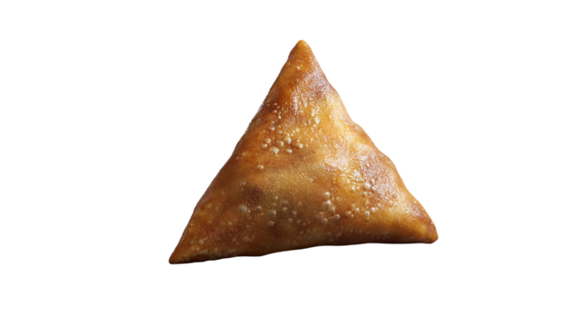 A golden brown samosa a spicy savory delight freshly fried and ready to be enjoyed radiating on transparent background
