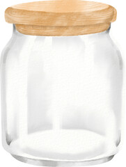 empty glass jar watercolor