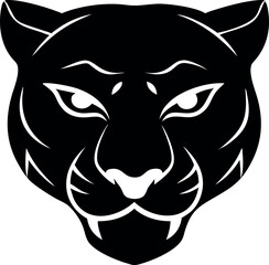 Powerful Black Panther Head Silhouette Fierce Animal Vector Illustration Tiger Head Silhouette 