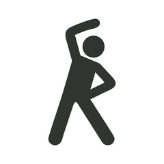 Minimalist Person Stretching Exercise Pictogram Flat Design Vector Illustration - Fitness Warm-up Graphic