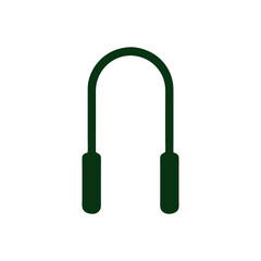 Minimalist Headphones Jump Rope Handles Flat Design Vector Illustration - Audio Fitness Graphic