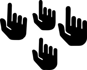Obraz premium Hand vector illustration set depicting various human gestures and finger signs