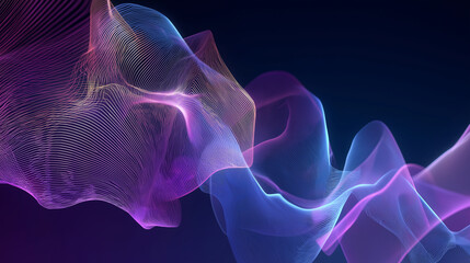 Fototapeta premium Vibrant Digital Stream with Cybernetic Wave Lines