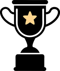 Gold Trophy Reward Icon Vector Illustration