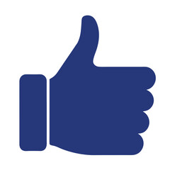 Social Like Icon Thumbs Up Graphic on White Background