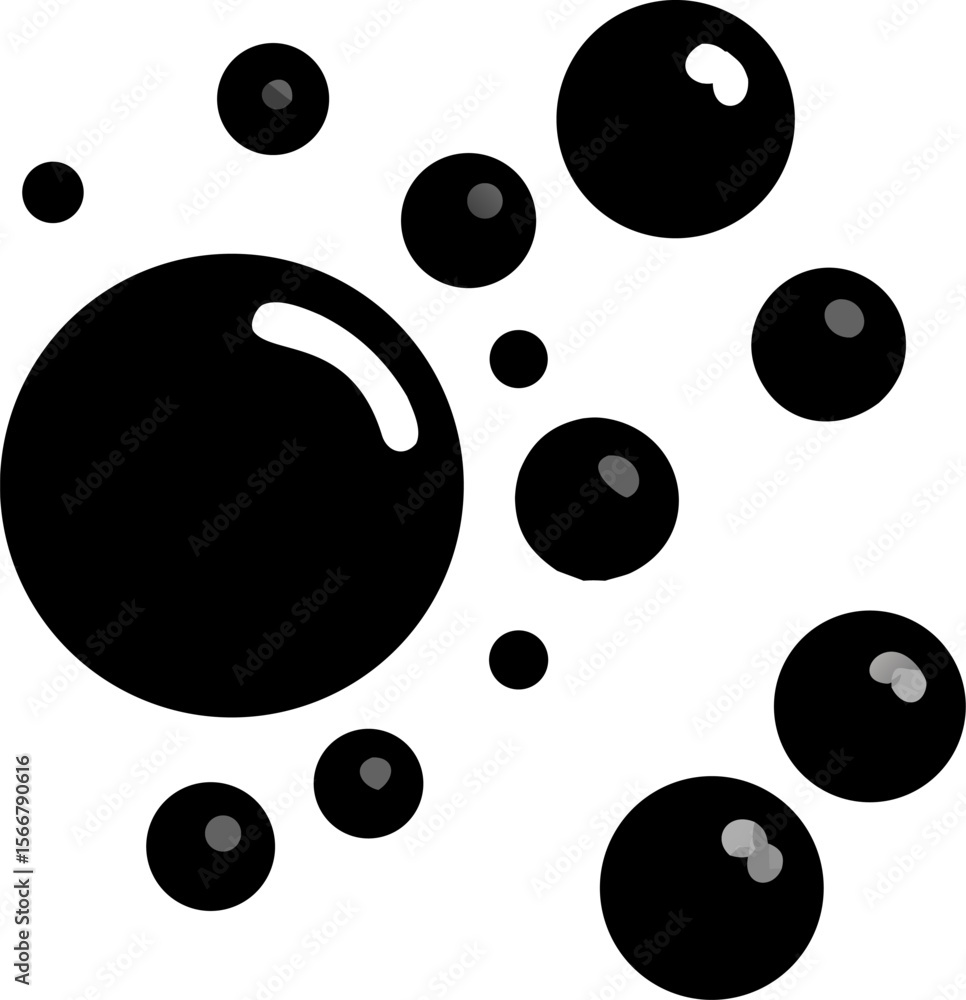 Poster abstract black and white circle pattern design with round vector water drop icons