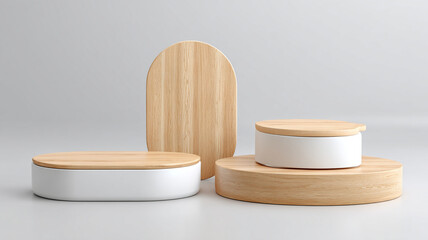 Wooden topped podiums with modern design