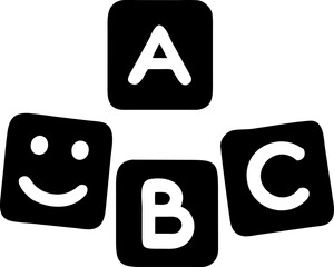 Alphabet blocks spelling out the letter A on white, a simple and clear concept for business or web illustrations