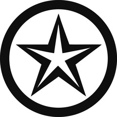 Obraz premium Star Inside A Circle Icon Vector Illustration