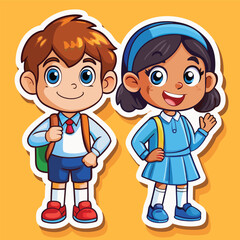 Cheerful school kids in uniform