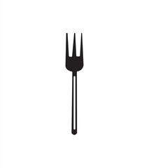 cutlery solid monochrome icon. Fork icon, white background, vector illustrator