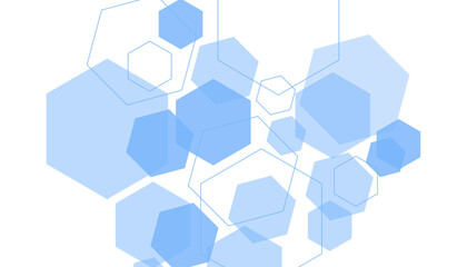 Abstract blue hexagon shape for frame illustration design