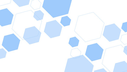 Abstract blue hexagon shape for frame illustration design