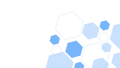 Abstract blue hexagon shape for frame illustration design