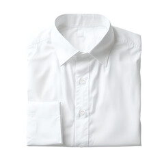 White color formal shirt with button down collar isolated on transparent
