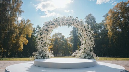 a realistic and creative photo of wedding ceremony outdoor
