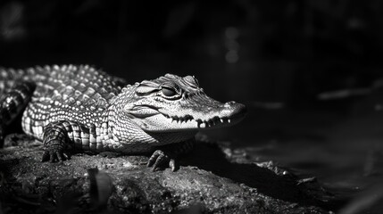 Fototapeta premium Young crocodile resting