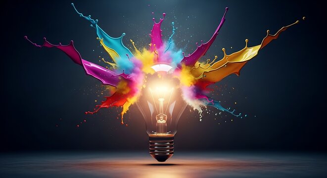Creativity idea lightbulb splash